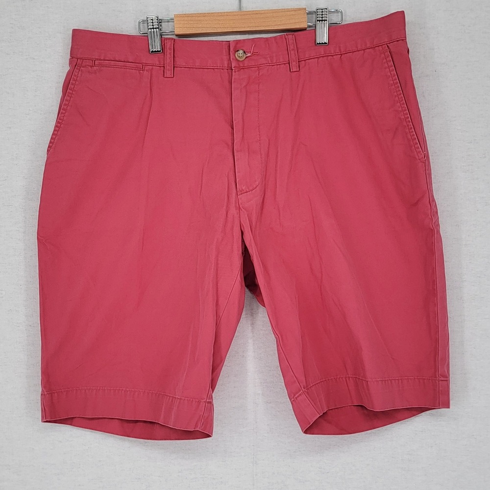 Polo Ralph Lauren Mens Chino Shorts 36 Pink Cotton Twill Flat Front Classic Fit